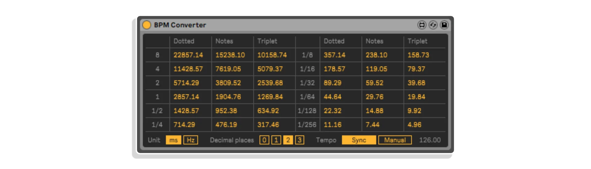 bpm converter by killihu