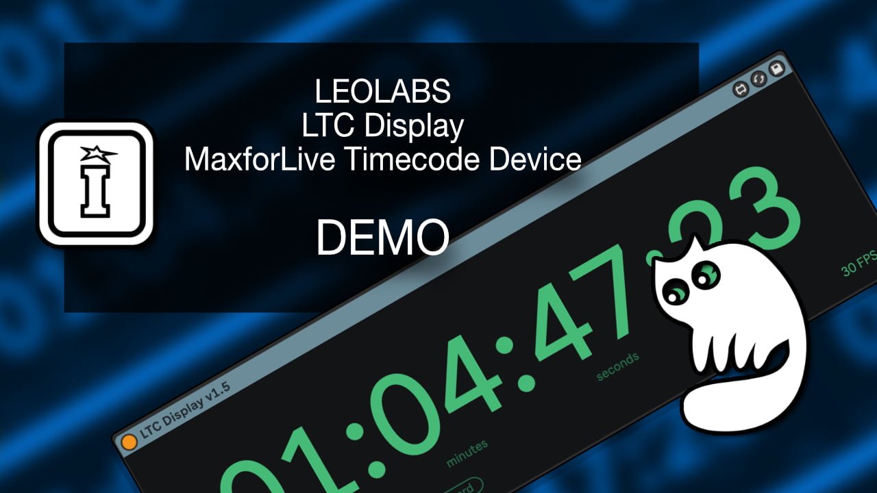 LTC Display MAxforLive Timecode Device for Ableton Live by Leolabs