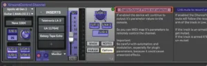 Audio plugin interface for track output settings.