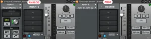 Audio interface settings screen with analog and ADAT channels