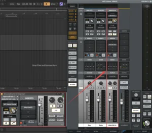 Audio editing software interface with controls and settings.