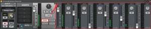 Mixer controls and audio levels on screen.