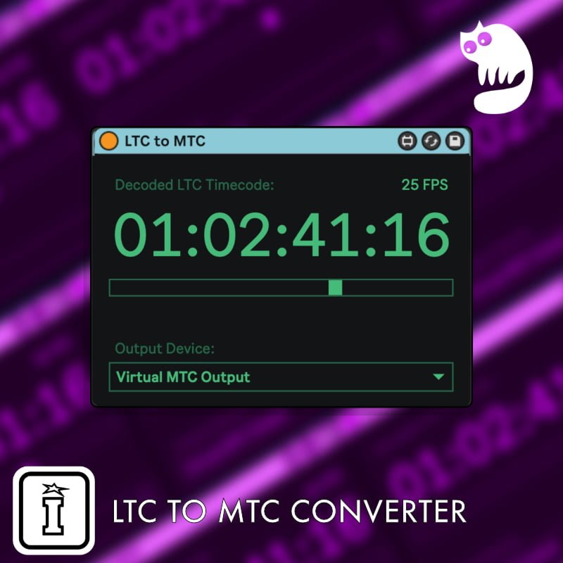 LTC to MTC Convertor MaxforLive Device for Ableton Live by Leolabs