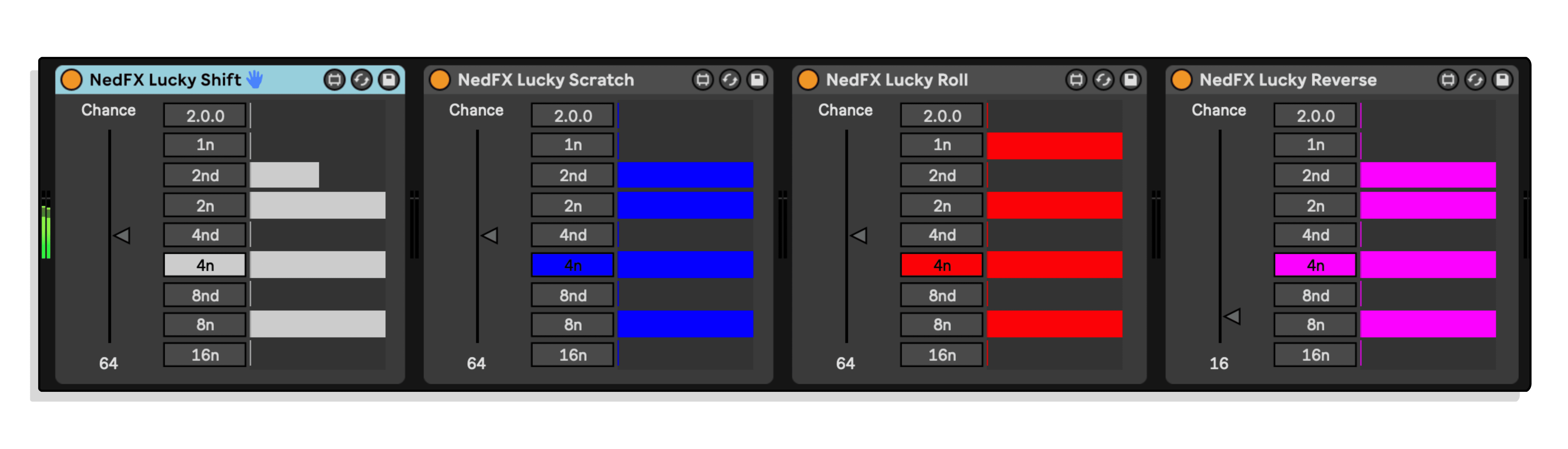 NED RUSH LUCKY 16 MAXFORLIVE DEVICES FOR ABLETON LIVE