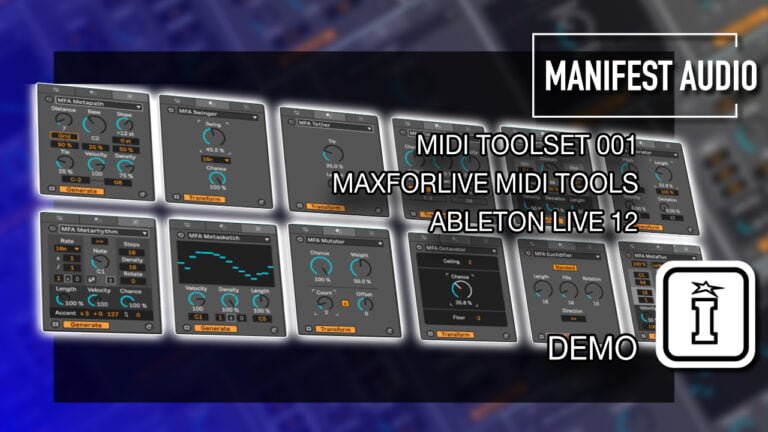 MIDI Toolset 001 MaxforLive MIDI Tools for Ableton Live 12 by Manifest Audio