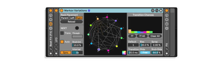 Markov Variations MaxforLive device for Ableton Live by Dillon Bastan