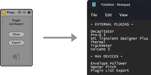 Plug In List Export