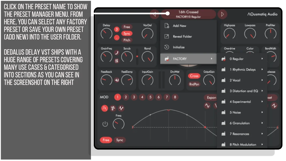 Presets - Dedalus Delay VST by Aqusmatiq Audio