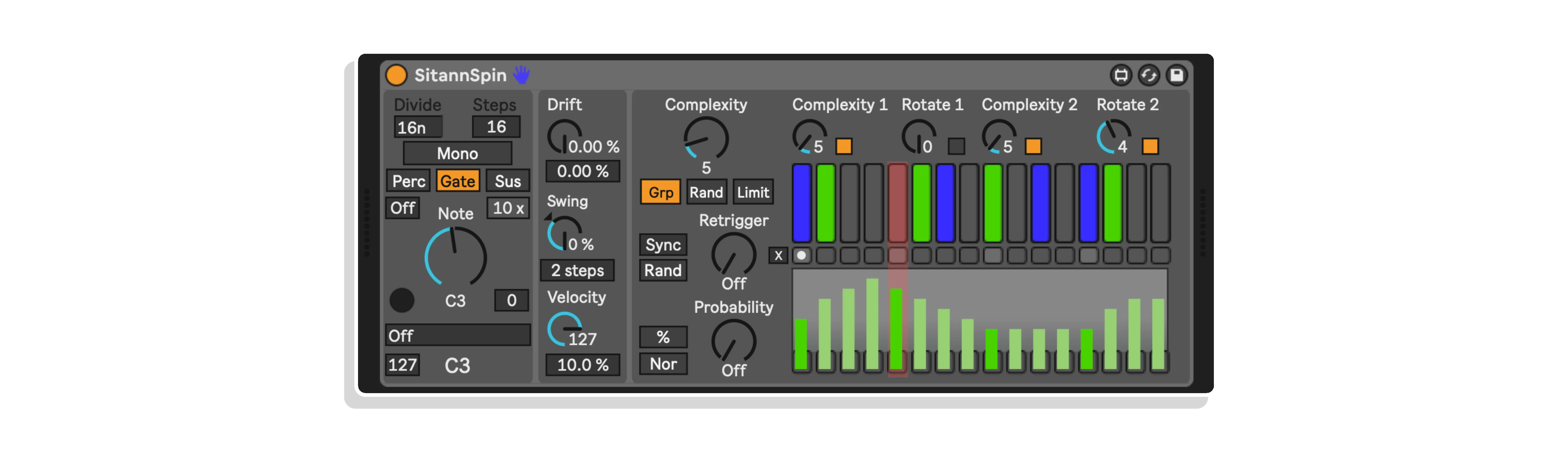 SitannSpin MaxforLive Sequencer for Ableton Live by White Horse