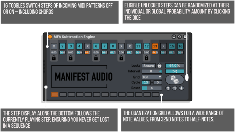 Subtraction Engine MaxforLive MIDI Device for Ableton Live by Manifest Audio