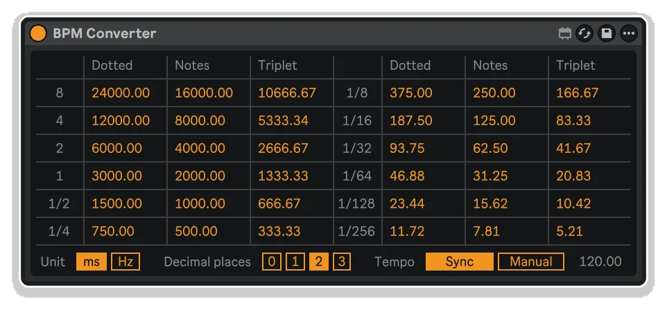 bpm converter by killihu