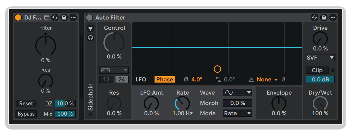 dj filter control screenshot