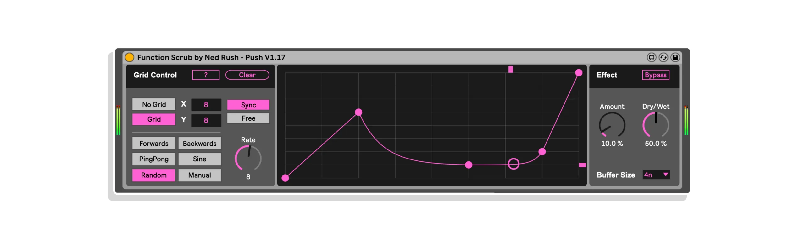 Desplázate por un buffer de audio en vivo