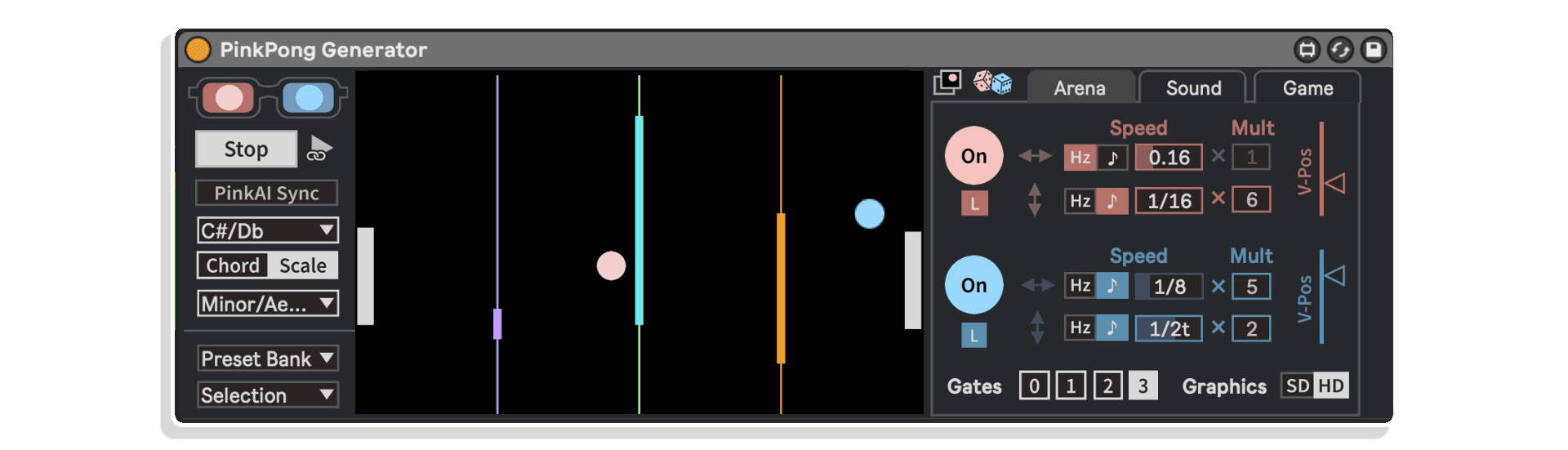 pink pong generator by 4 chamber sound