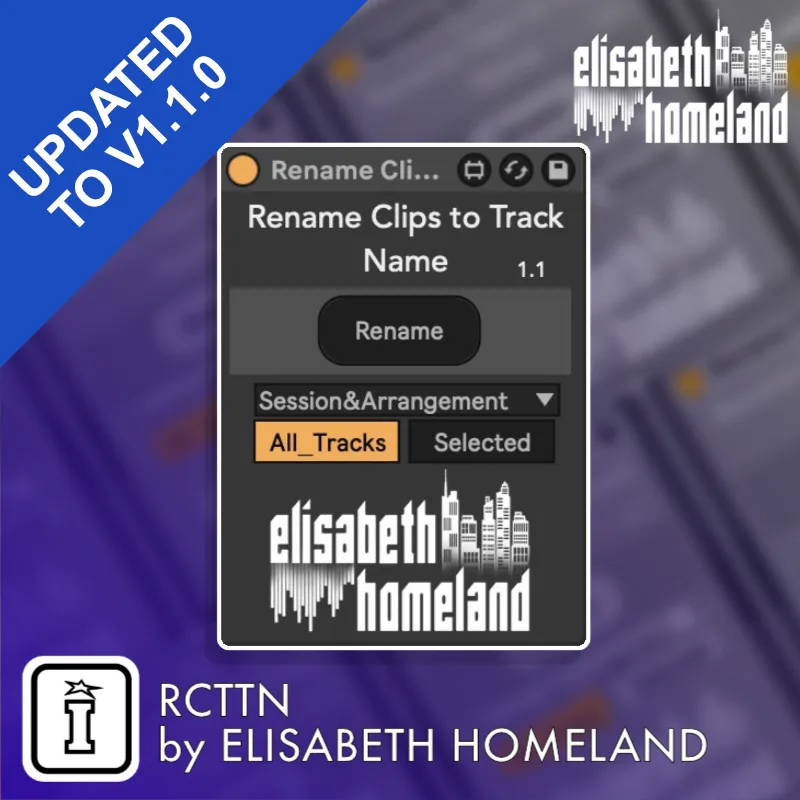 rename clip names to track name by elisabeth homeland