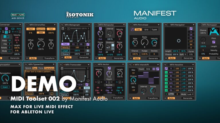 midi toolset 002 by manifest audio