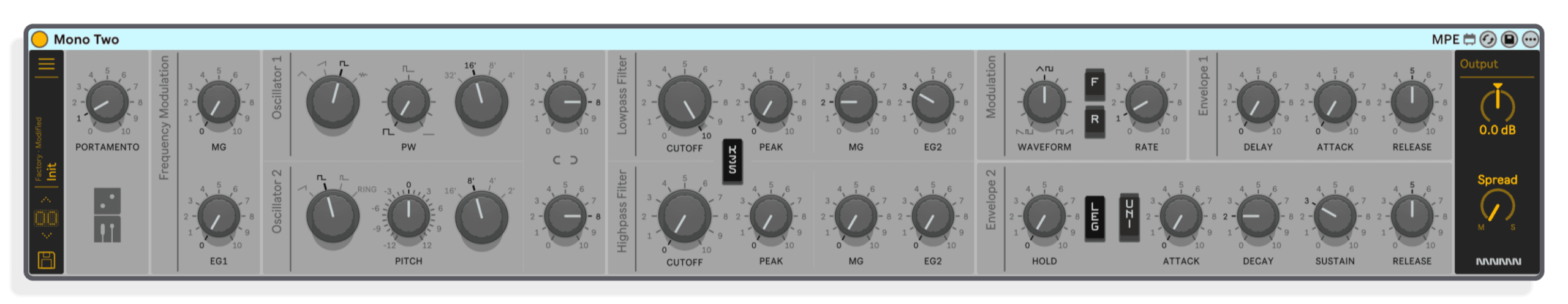 Two Oscillators, Dual Filters, Full Modulation