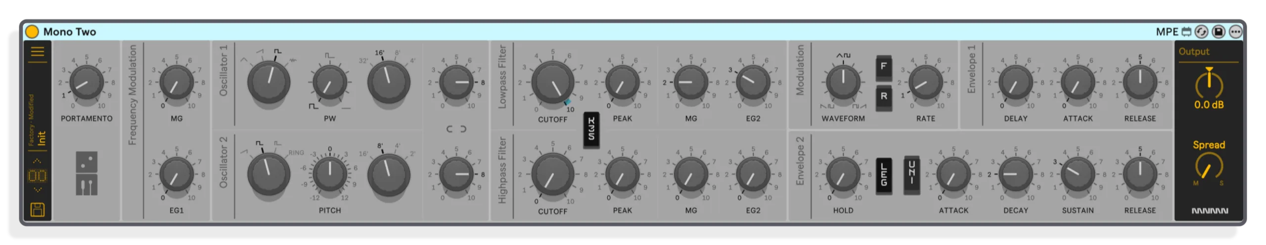 Two Oscillators, Dual Filters, Full Modulation