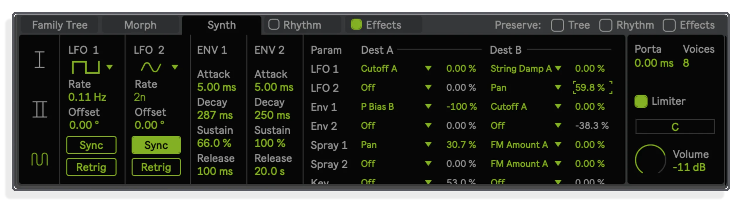 Internal Poly Synth with Evolutionary Engine