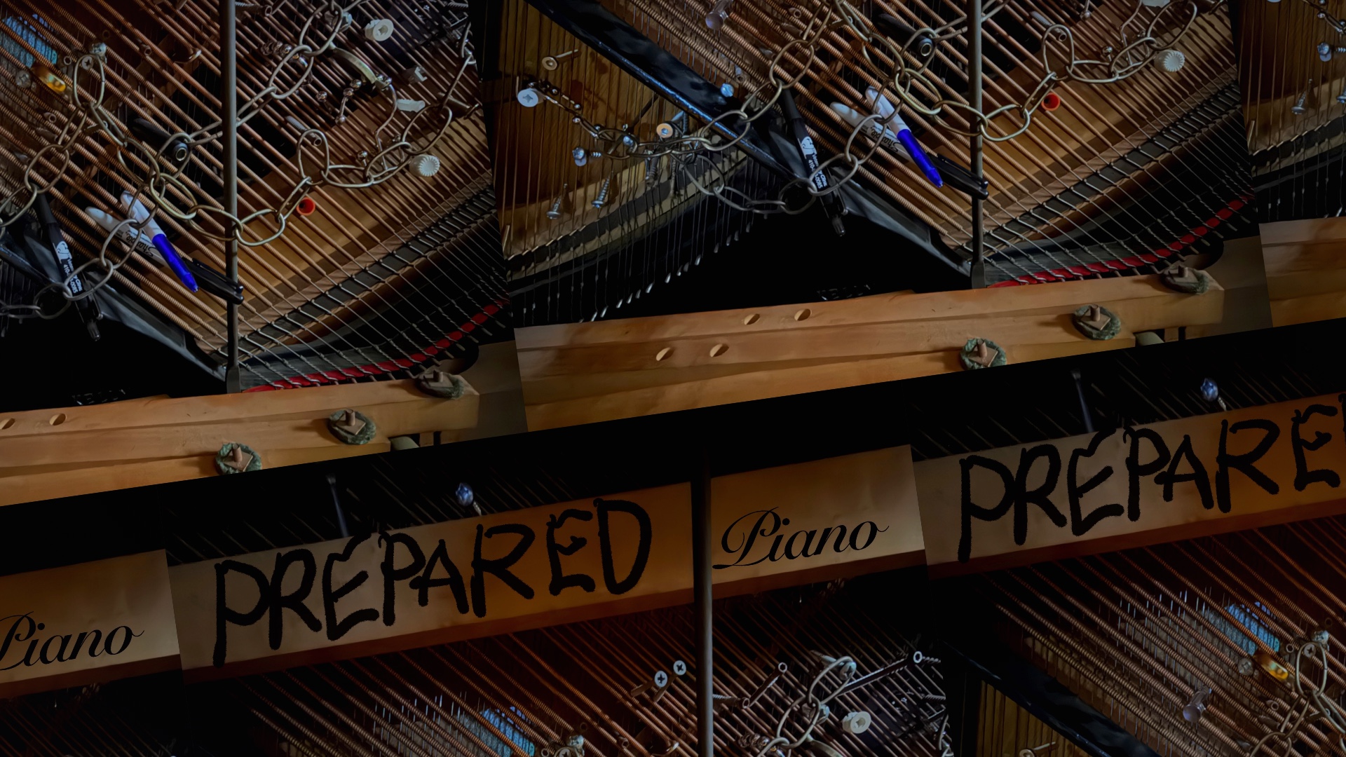 Objects placed on strings alter the piano sound
