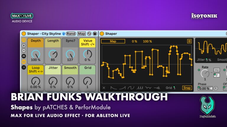 Brian Funks walkthrough of Shapes, a Shaper rack preset City Skyline with stepped LFO curve and macro knobs
